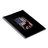 Boston Terrier American Flag USA Patriot Hondenlie Notitieboek (Rechterzijde)
