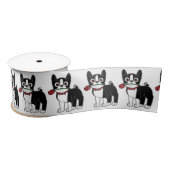 Boston Terrier American Gentleman 3 inch Satijnen Lint (Spoel)