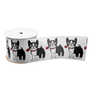 Boston Terrier American Gentleman 3 inch Satijnen Lint