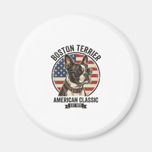 Boston Terrier Amerikaanse Klassieke Hond Vlag Zon Magneet