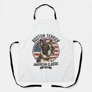 Boston Terrier Amerikaanse Klassieke Hond Vlag Zon Schort
