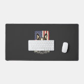 Boston Terrier Amerikaanse Klassieke Vlag Bureaumat (Keyboard & Muis)