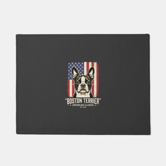 Boston Terrier Amerikaanse Klassieke Vlag Deurmat (Voorkant)