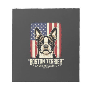 Boston Terrier Amerikaanse Klassieke Vlag Notitieblok