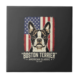 Boston Terrier Amerikaanse Klassieke Vlag Tegeltje