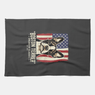 Boston Terrier Amerikaanse Klassieke Vlag Theedoek