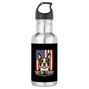 Boston Terrier Amerikaanse Klassieke Vlag Waterfles