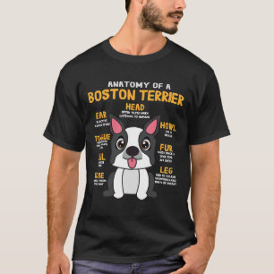 Boston Terrier Anatomy Funny Dog mam Pap Cute T-shirt