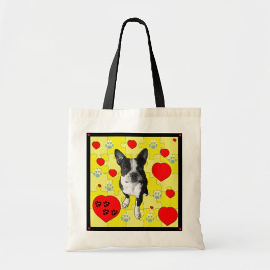 Boston Terrier and Hearts Tas (Voorkant)