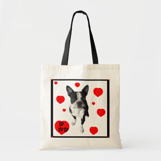 Boston Terrier and Hearts Tas (Voorkant)