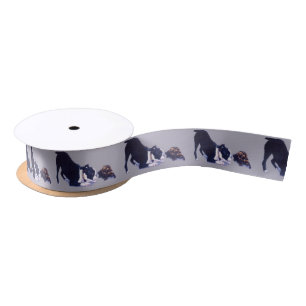 Boston Terrier and Turtle Dog Art Ribbon Satijnen Lint