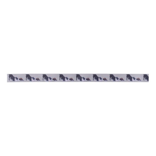 Boston Terrier and Turtle Dog Art Ribbon Satijnen Lint (Voorkant)