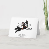 Boston Terrier Angel Cartoon Hearts Valentijn Feestdagen Kaart (Achterkant)