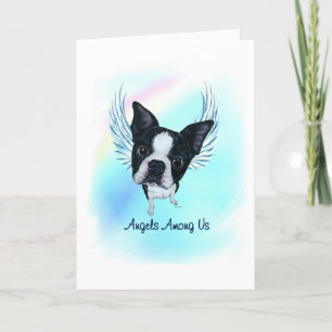 Boston Terrier Angel Dog Pet verliest sympathieke  Bedankkaart
