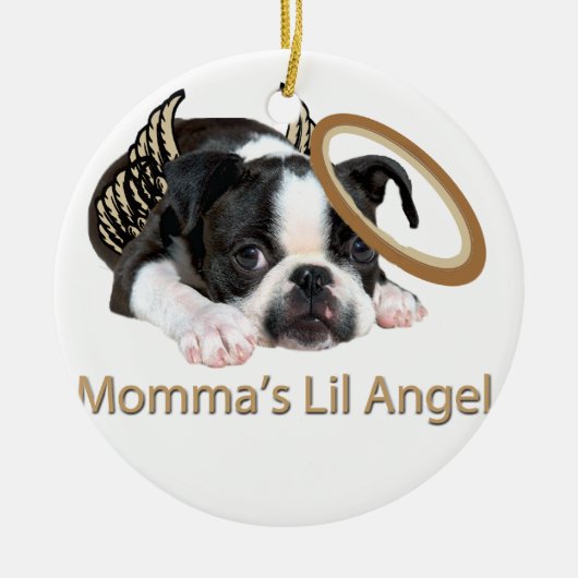 Boston Terrier Angel Ornament (Voorkant)