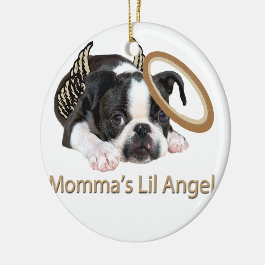 Boston Terrier Angel Ornament (Links)