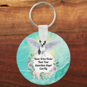 Boston Terrier Angel rijdt nooit sneller dan vlieg Sleutelhanger (Voorkant)