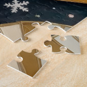 Boston Terrier Art Deco Kerst Tuxedo Hoed Legpuzzel (Zijkant)