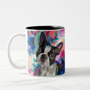 Boston Terrier Art Mok   turquoise