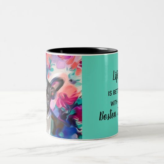 Boston Terrier Art Mok | turquoise (Center)