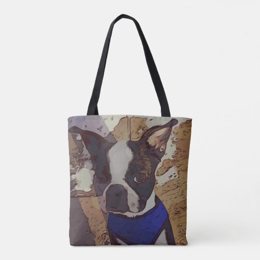 Boston Terrier Art Tote Bag (Achterkant)