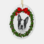 Boston Terrier Art van Glenda S. Harlan Keramisch Ornament (Rechts)
