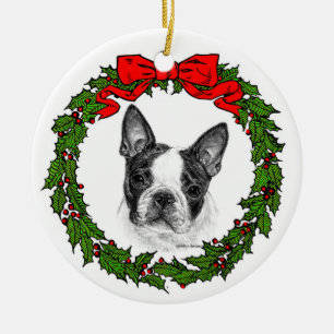 Boston Terrier Art van Glenda S. Harlan Keramisch Ornament