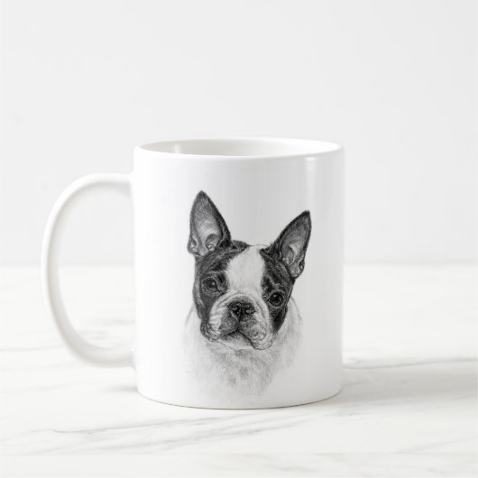 Boston Terrier Art van Glenda S. Harlan Koffiemok (Links)