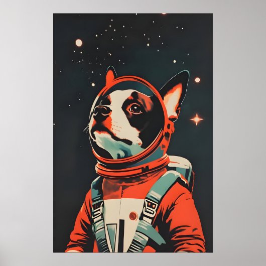 Boston Terrier Astronaut Poster, Boston Terrier Poster (Voorkant)