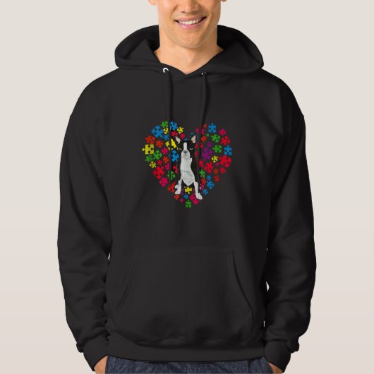 Boston Terrier Autism Awareness for Dog Mam and D Hoodie (Voorkant)