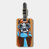 Boston Terrier Aviator Bagagelabel (Voorkant verticaal)