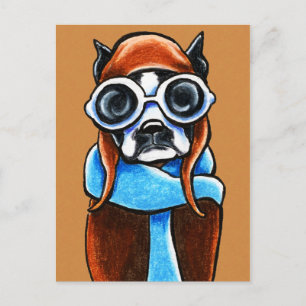 Boston Terrier Aviator Briefkaart