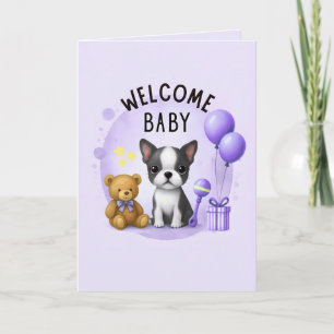 Boston Terrier Baby Congratulatiekaarten Feestdagen Kaart