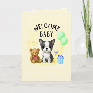 Boston Terrier Baby Congratulatiekaarten Feestdagen Kaart
