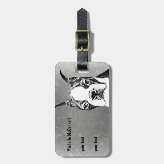 Boston Terrier Bagagelabel (Voorkant verticaal)