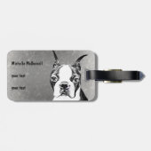 Boston Terrier Bagagelabel (Achterkant horizontaal)