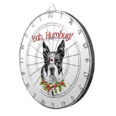 Boston Terrier Bah Humbug Dartbord (Voorkant Rechts)
