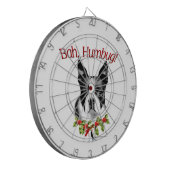 Boston Terrier Bah Humbug Dartbord (Voorkant Links)