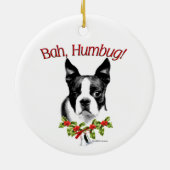 Boston Terrier Bah Humbug Keramisch Ornament (Achterkant)