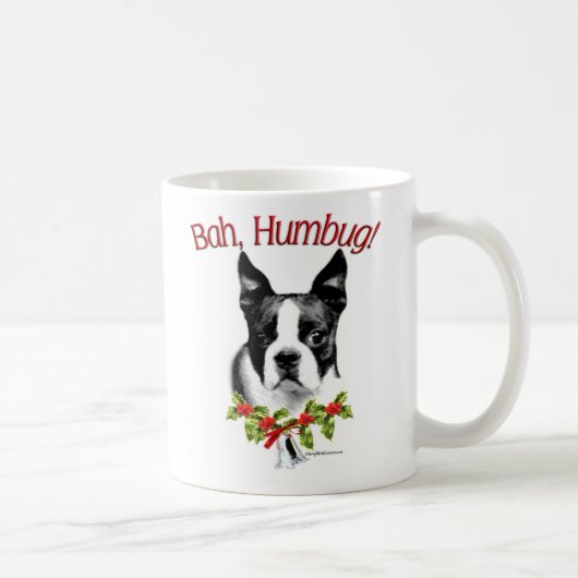 Boston Terrier Bah Humbug Koffiemok (Rechts)