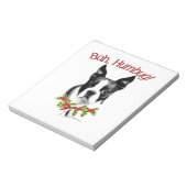 Boston Terrier Bah Humbug Notitieblok (Linkerzijde)