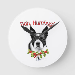 Boston Terrier Bah Humbug Ronde Klok