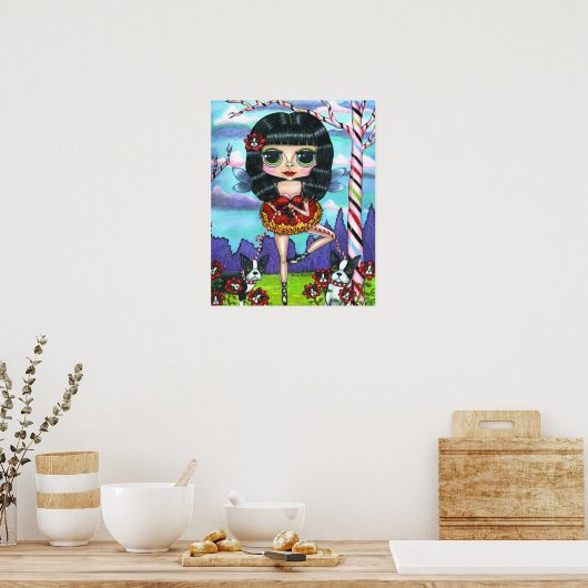 Boston Terrier Ballet Ballerina Fairy Big Eyes Poster (Keuken)