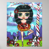 Boston Terrier Ballet Ballerina Fairy Big Eyes Poster (Voorkant)