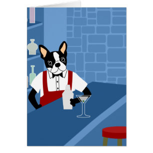 Boston Terrier Bartender