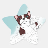 Boston Terrier Bath Ster Sticker (Voorkant)