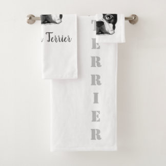 Boston Terrier Bath Towel Set Bad Handdoek