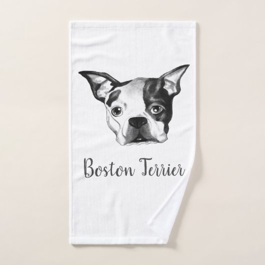 Boston Terrier Bath Towel Set Bad Handdoek (Handdoek)