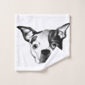 Boston Terrier Bath Towel Set Bad Handdoek (Wasdoekje)