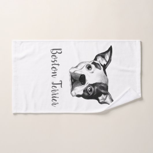 Boston Terrier Bath Towel Set Bad Handdoek (Handdoek)